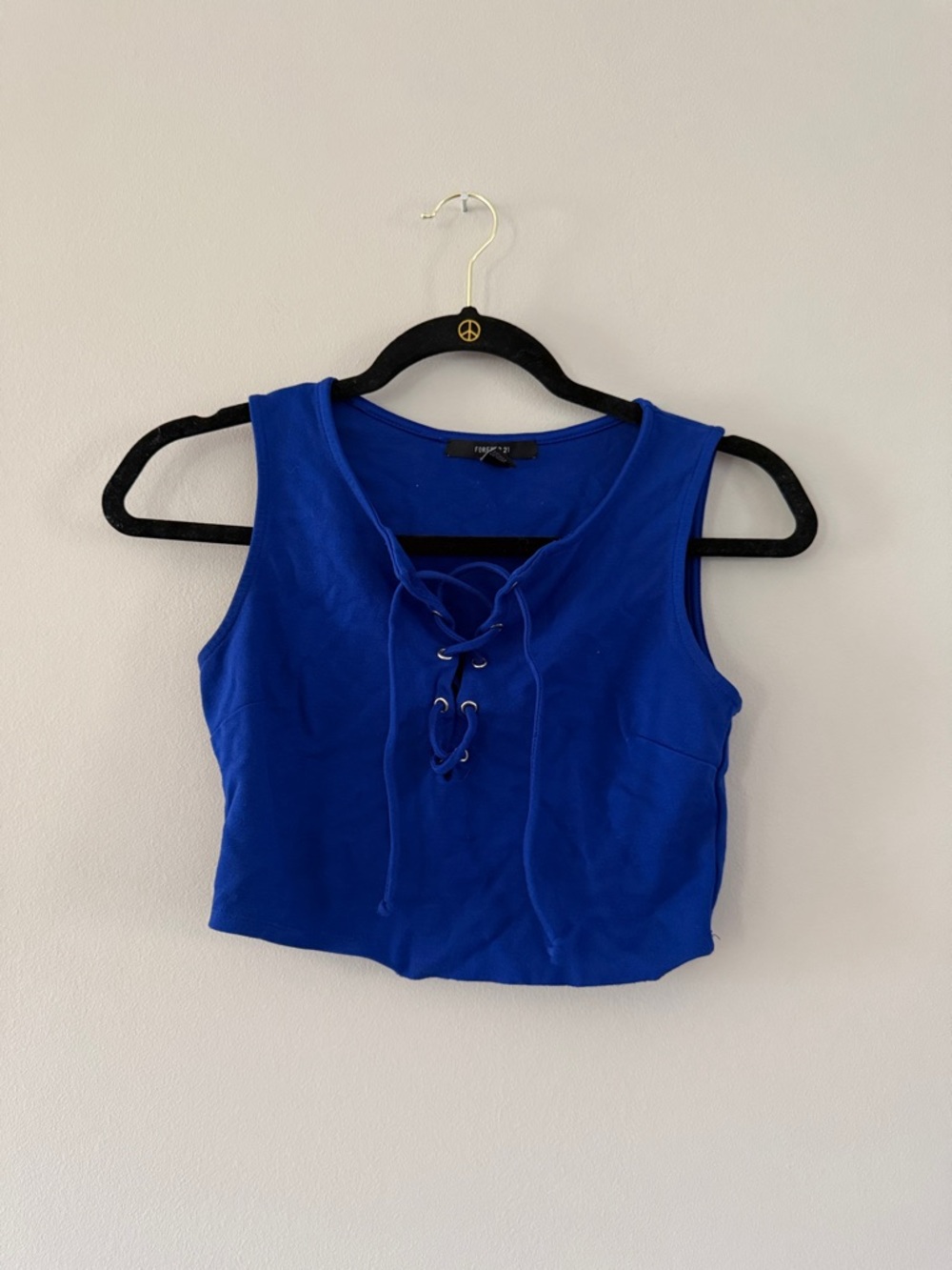 Forever 21 | Royal Blue Lace-Up Crop Tank